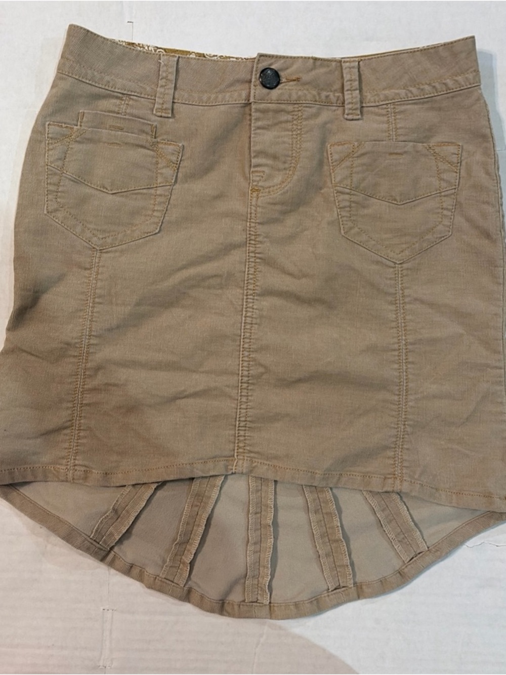 Candie's Tan High-Low Pocket Skirt